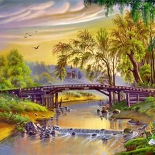 Схема вышивки «пейзаж»