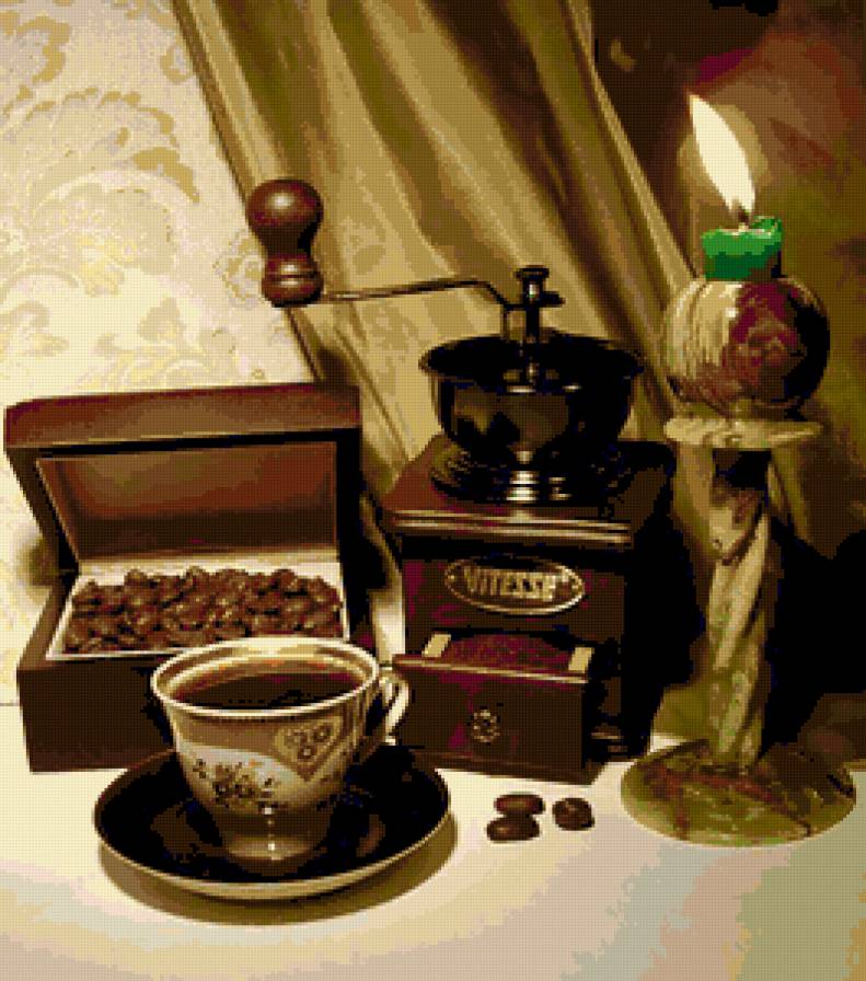 №247145 - натюрморт, чашка, кофе, свеча, картинка - предпросмотр