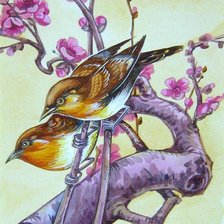 Схема вышивки «птички»