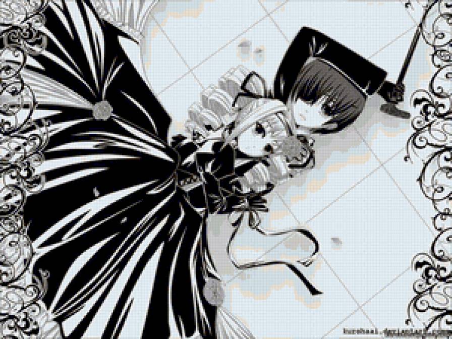 Пара - парень, девушка, он, анимэ, она, пара, монохром - предпросмотр