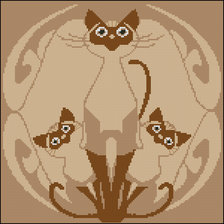 Схема вышивки «сиамки»