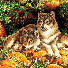 Схема вышивки «волки»