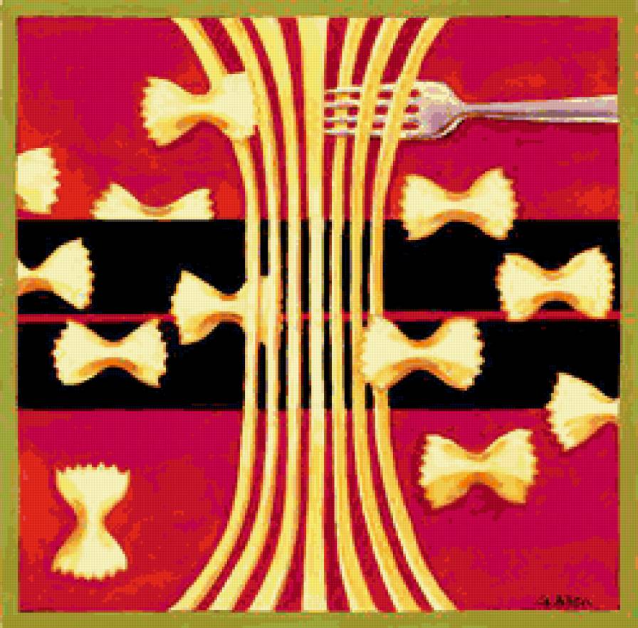 итальянская паста - паста. макароны. италия. вилка. орнамент - предпросмотр