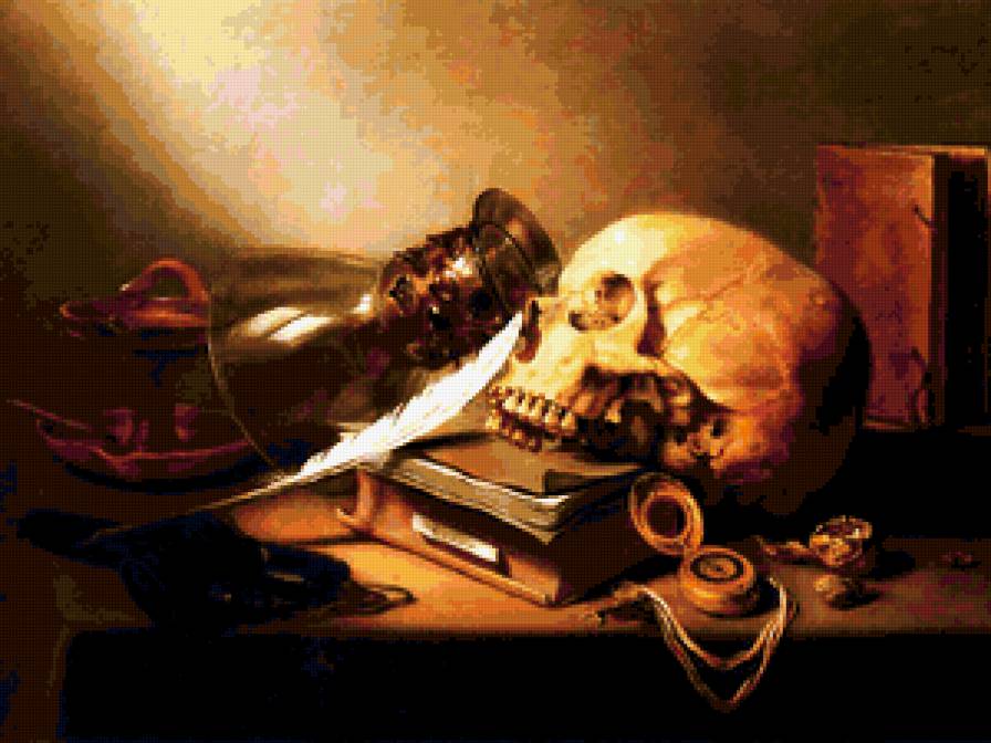 Череп - натюрморт, череп - предпросмотр