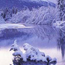 Схема вышивки «Река зимой»