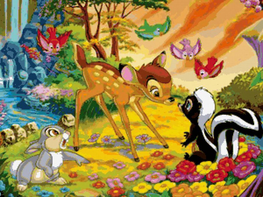 Бемби - мултяшные зарисовки, герои из мультика - предпросмотр