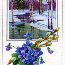 Схема вышивки «С ПРАЗДНИКОМ 8 МАРТА»