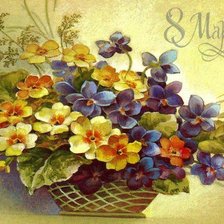 Схема вышивки «С ПРАЗДНИКОМ 8 МАРТА»