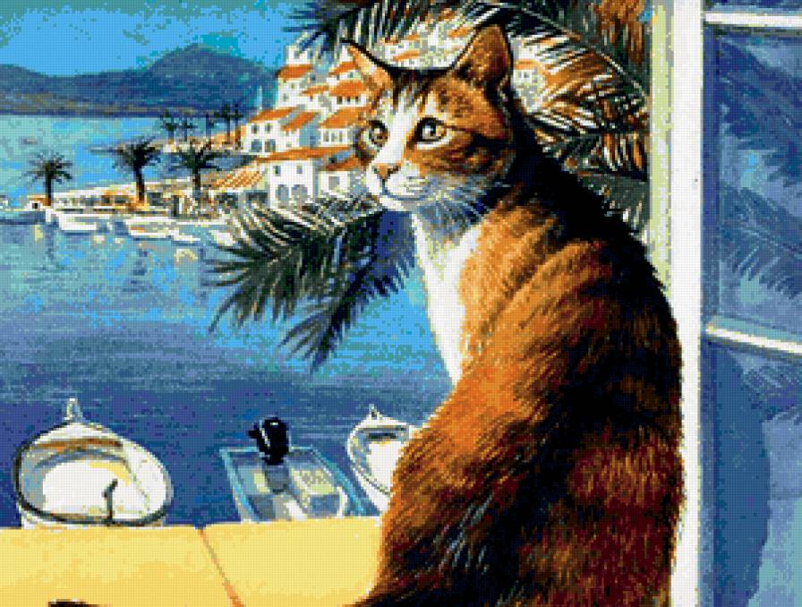 Кошка у окошка... - животные - предпросмотр