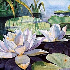 Схема вышивки «Нимфеи на озере»