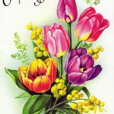 Схема вышивки «С ПРАЗДНИКОМ 8 МАРТА»