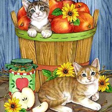 Схема вышивки «Красивые котята»