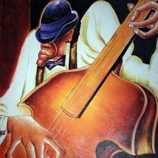 Схема вышивки «контрабасист»