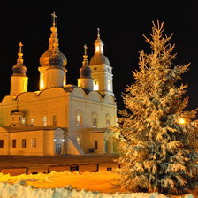 Схема вышивки «Тобольский кремль ночью»