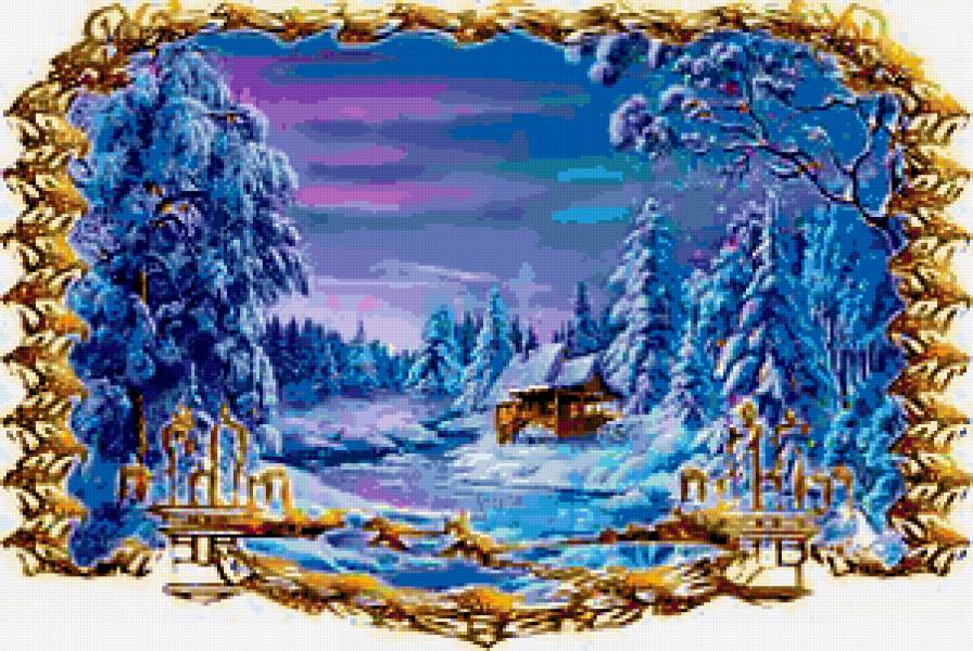 Зима. - природа, зима, дом - предпросмотр