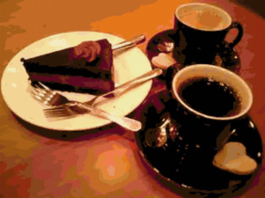 Завтрак. - кухня, тортик, еда, кофе - предпросмотр