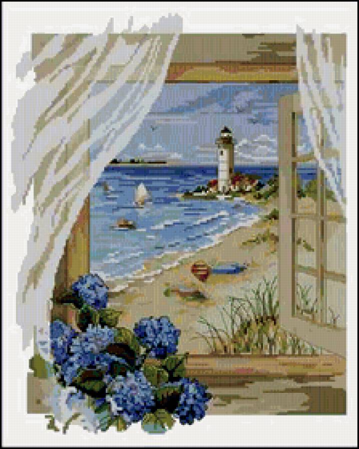 Вид из окна - море, пейзаж - предпросмотр