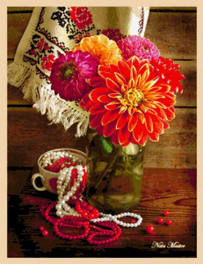 Натюрморт - цветы, натюрморт, букеты - предпросмотр