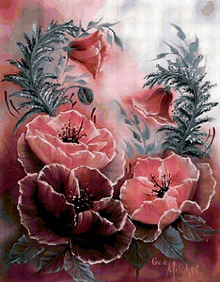 БУКЕТ - маки, акварельные маки, цветы - предпросмотр