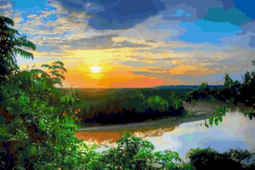 №249817 - лето, природа, пейзаж, река - предпросмотр