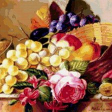 Схема вышивки «виноград и розы»