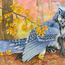 Схема вышивки «волк»