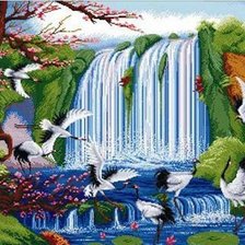 Схема вышивки «водопад»