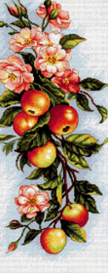 Композиция с яблоками - панно, фрукты, для кухни - предпросмотр