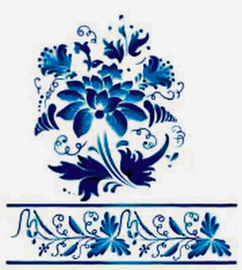 цветы гжель - предпросмотр