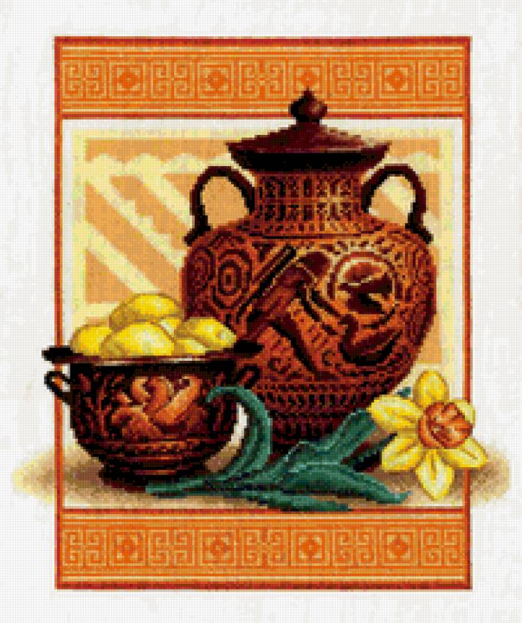 Античные вазы - фрукты, натюрморт, для кухни - предпросмотр