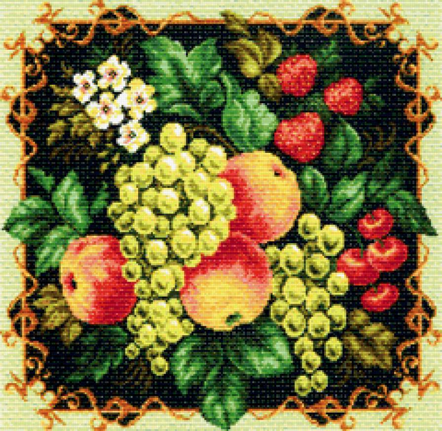 Фруктовое изобилие - фрукты, панно - предпросмотр