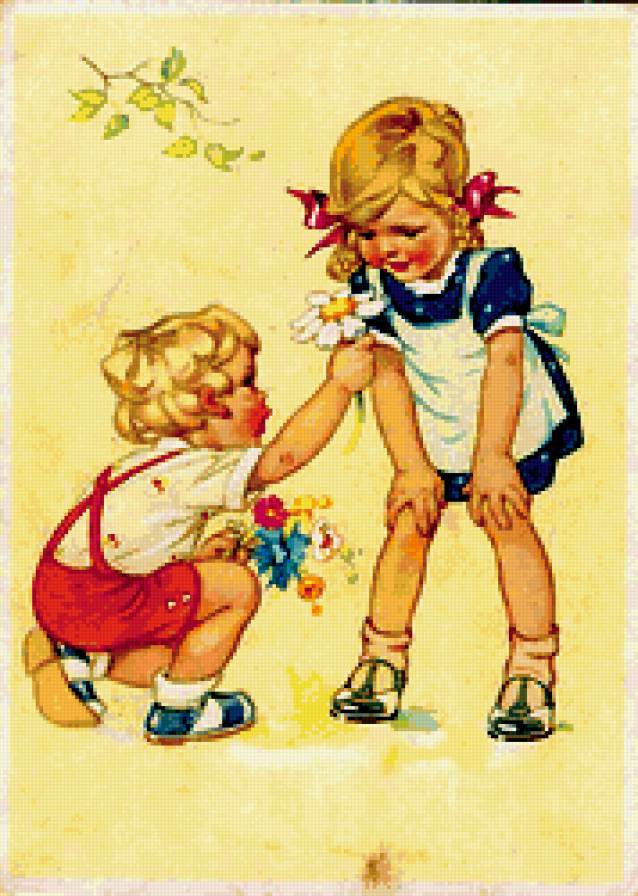 старые немецкие открытки - открытки, дети - предпросмотр