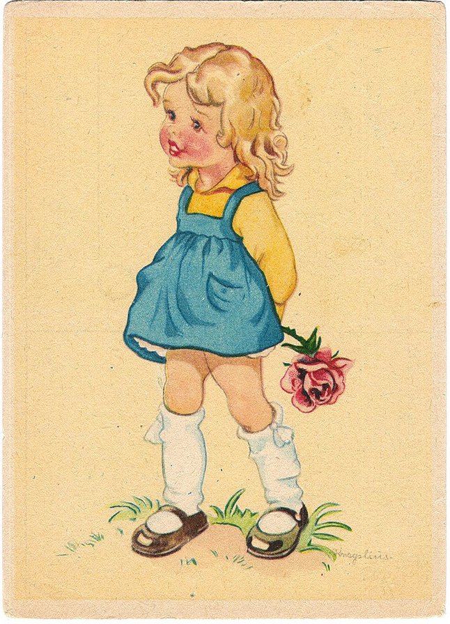 старые немецкие открытки - открытки, дети - оригинал