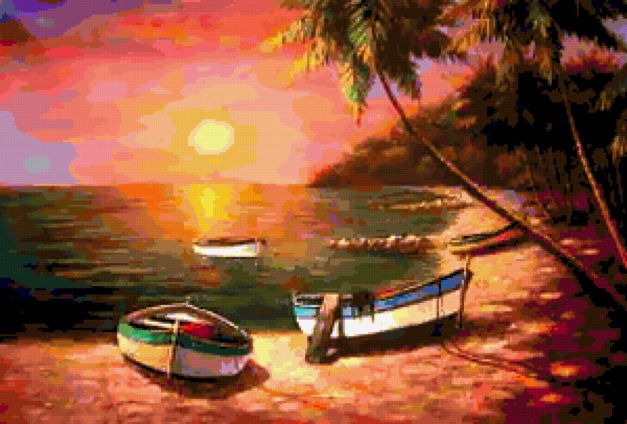 №250483 - море, пейзаж, природа, лодки - предпросмотр