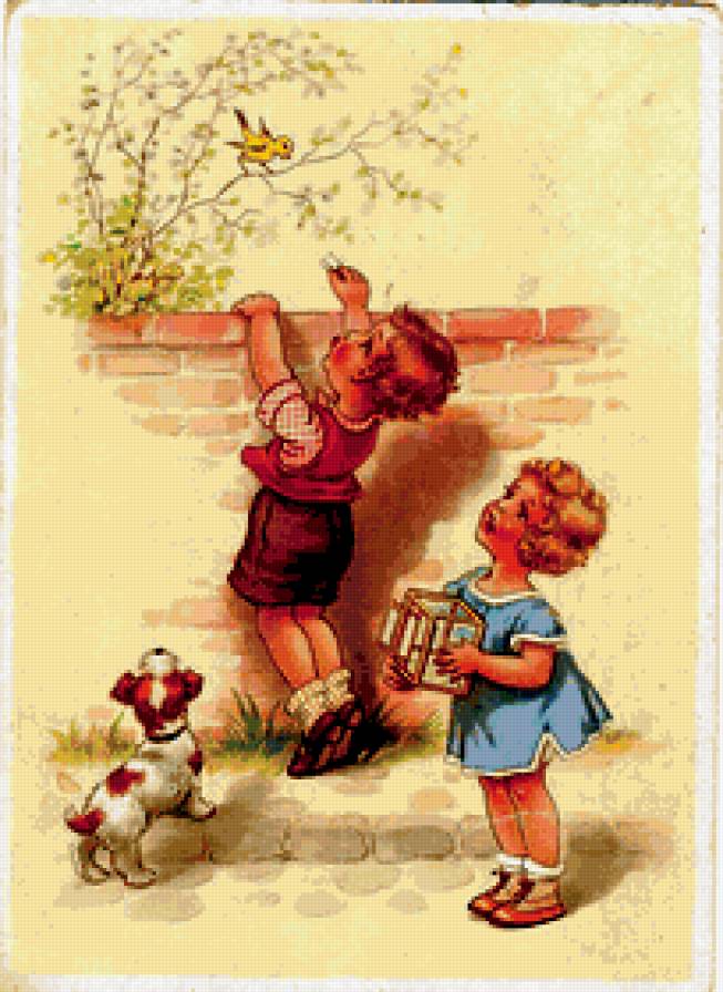 старые немецкие открытки - дети, открытки - предпросмотр