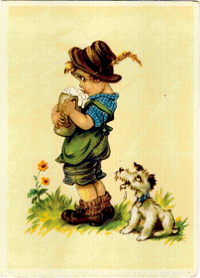 старые немецкие открытки - открытки, дети - предпросмотр