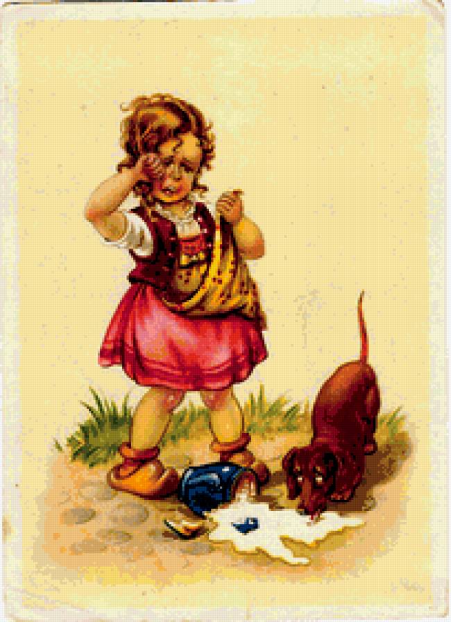 старые немецкие открытки - открытки, дети - предпросмотр