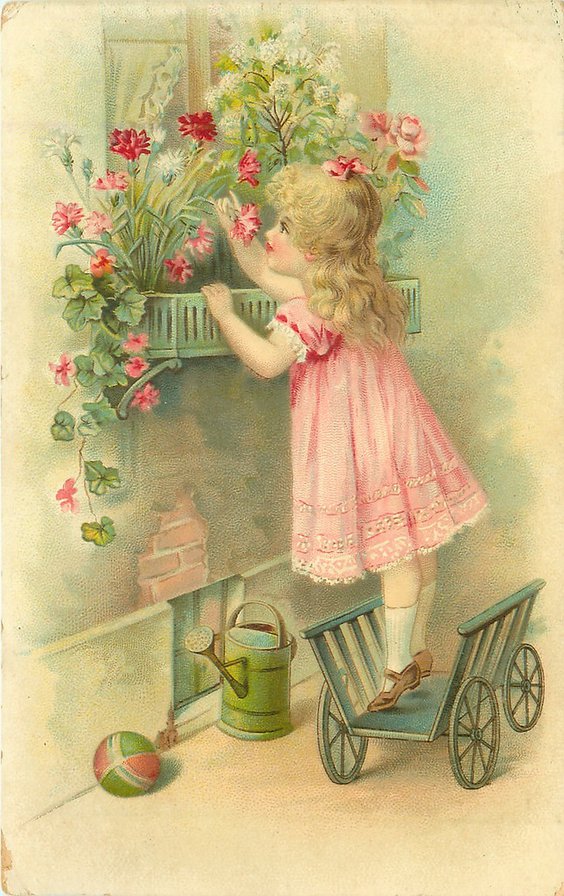 старые открытки - винтаж, дети - оригинал