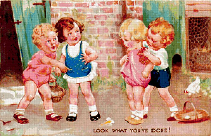 старые немецкие открытки - дети, открытки - предпросмотр