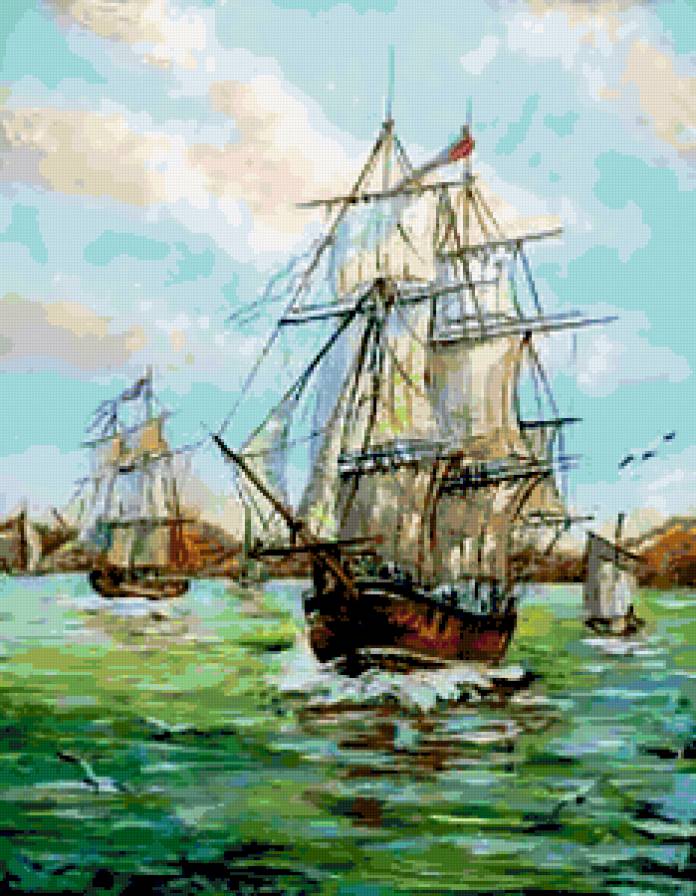 №250511 - море, парусник, корабли - предпросмотр