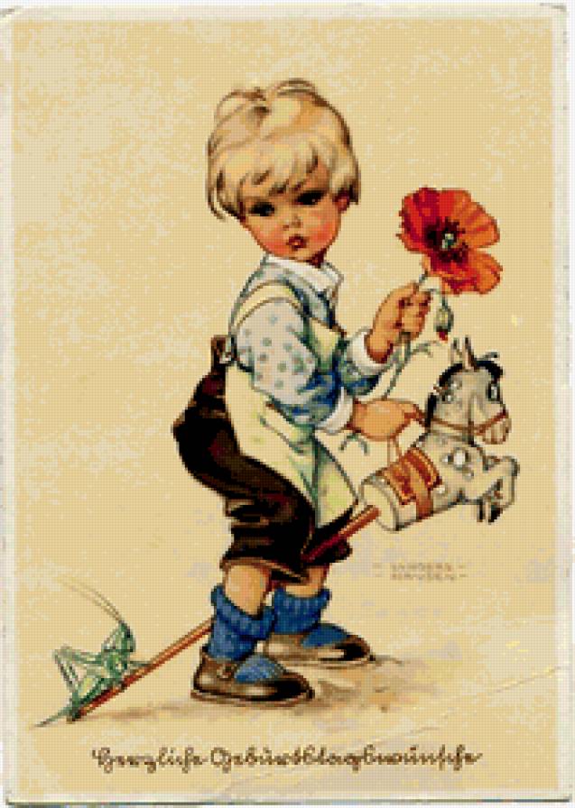 старые немецкие открытки - дети, открытки - предпросмотр