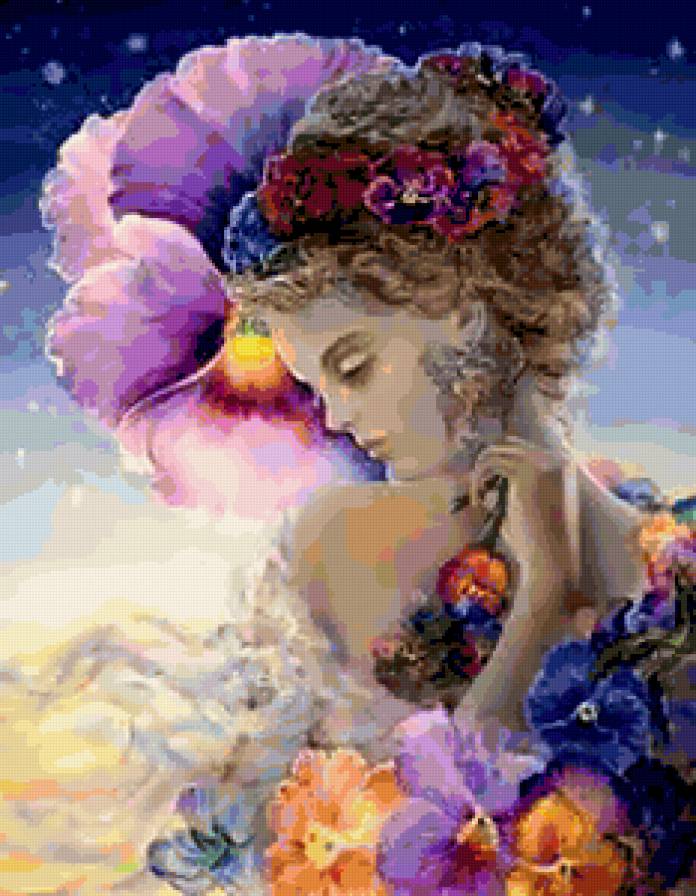 №250546 - цветы, портрет, девушка, фэнтези - предпросмотр