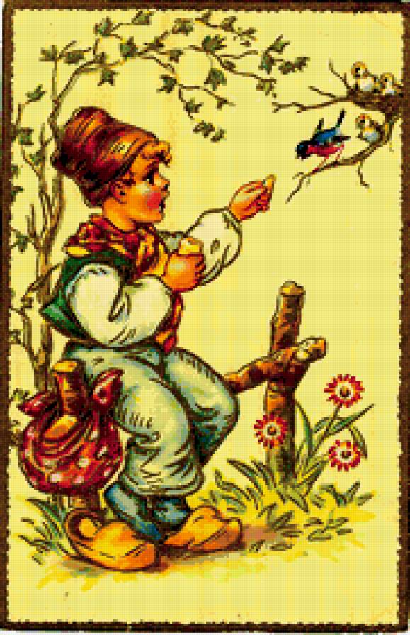 старые открытки - открытки, дети - предпросмотр