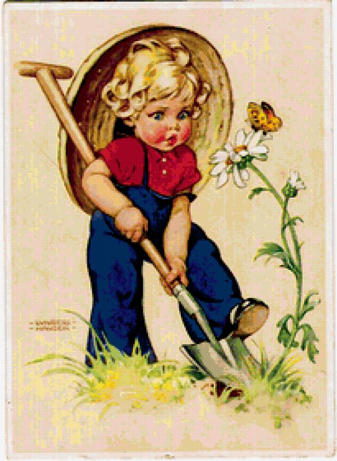 старые открытки - открытки, дети - предпросмотр