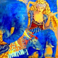 Схема вышивки «синие слоны»