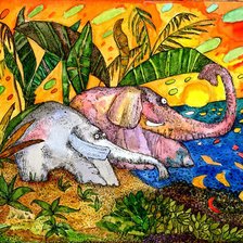 Схема вышивки «слоники»