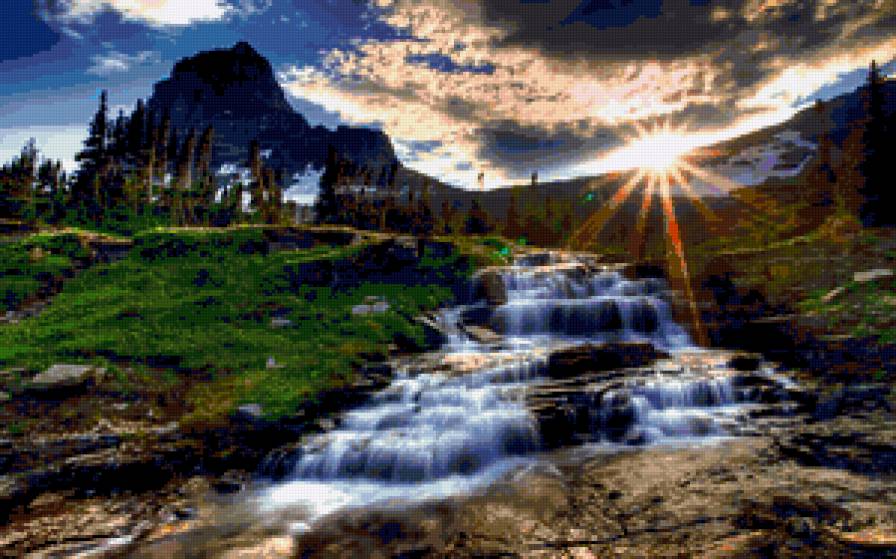 Водопад - водопад, пейзаж, природа - предпросмотр