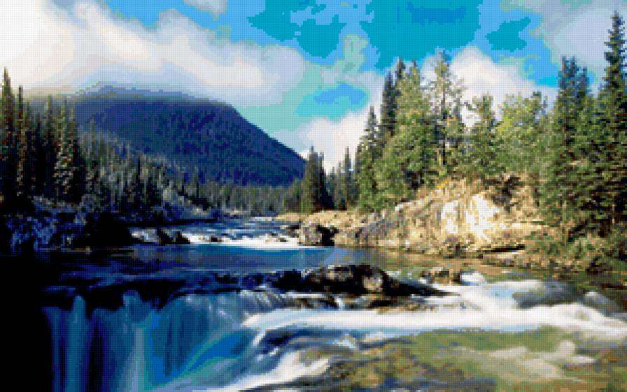 Водопад - пейзаж, водопад, природа - предпросмотр