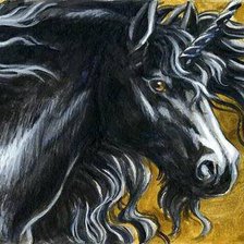 Схема вышивки «Черный единорог»