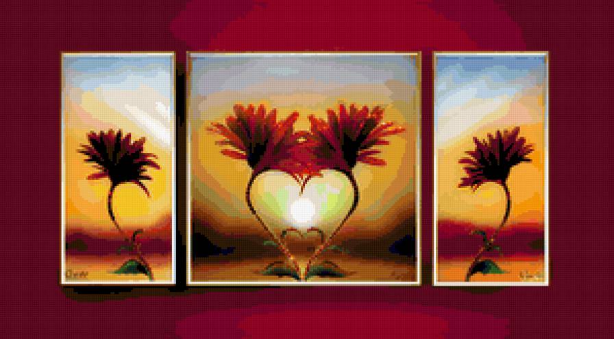 Триптих - триптих, любовь, цветы - предпросмотр